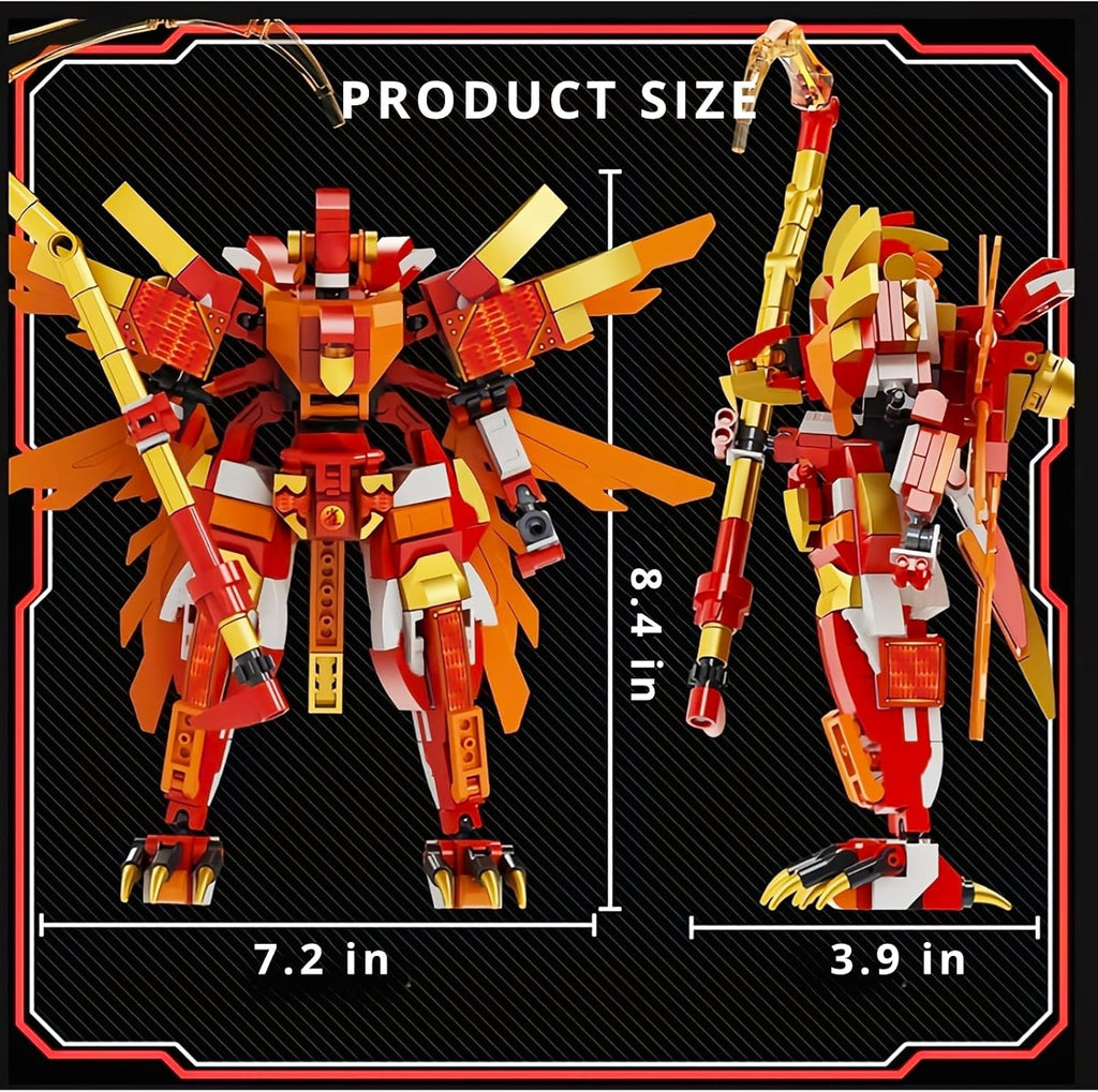 Red Ninja Figure Toy Building Blocks Set H455320