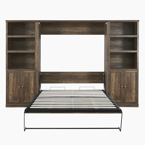 Queen Wooden Murphy Bed, Folding Wall Bed D180