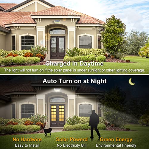 White Solar Outdoor Lights Motion Sensor IP67 Waterproof with 3 Lighting Modes P4728