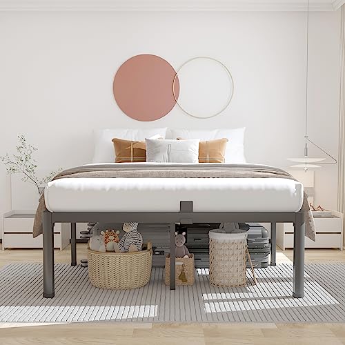 12 inch California King Size Metal Bed Frame with Headboard Hole N1387
