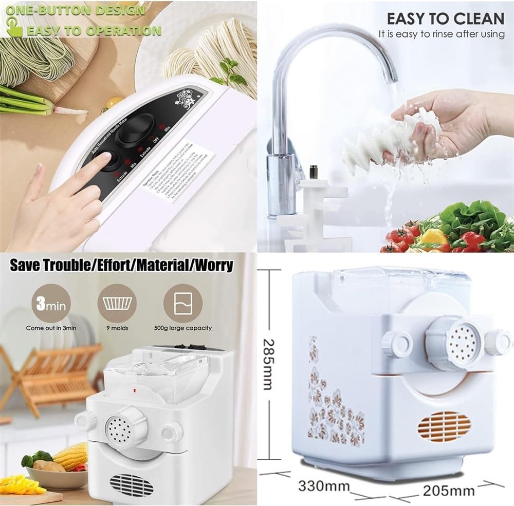 Electric Pasta Maker Machine, 180W Pasta Extruder Noodle Rolling Machine Fully Automatic J36527
