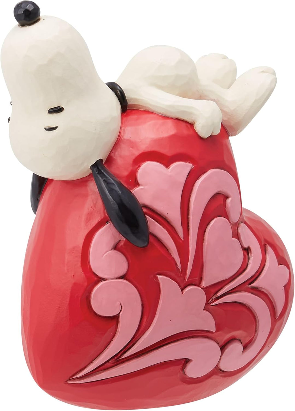 Snoopy Laying on Heart Figurine, 5.25 Inch, Multicolor E153268