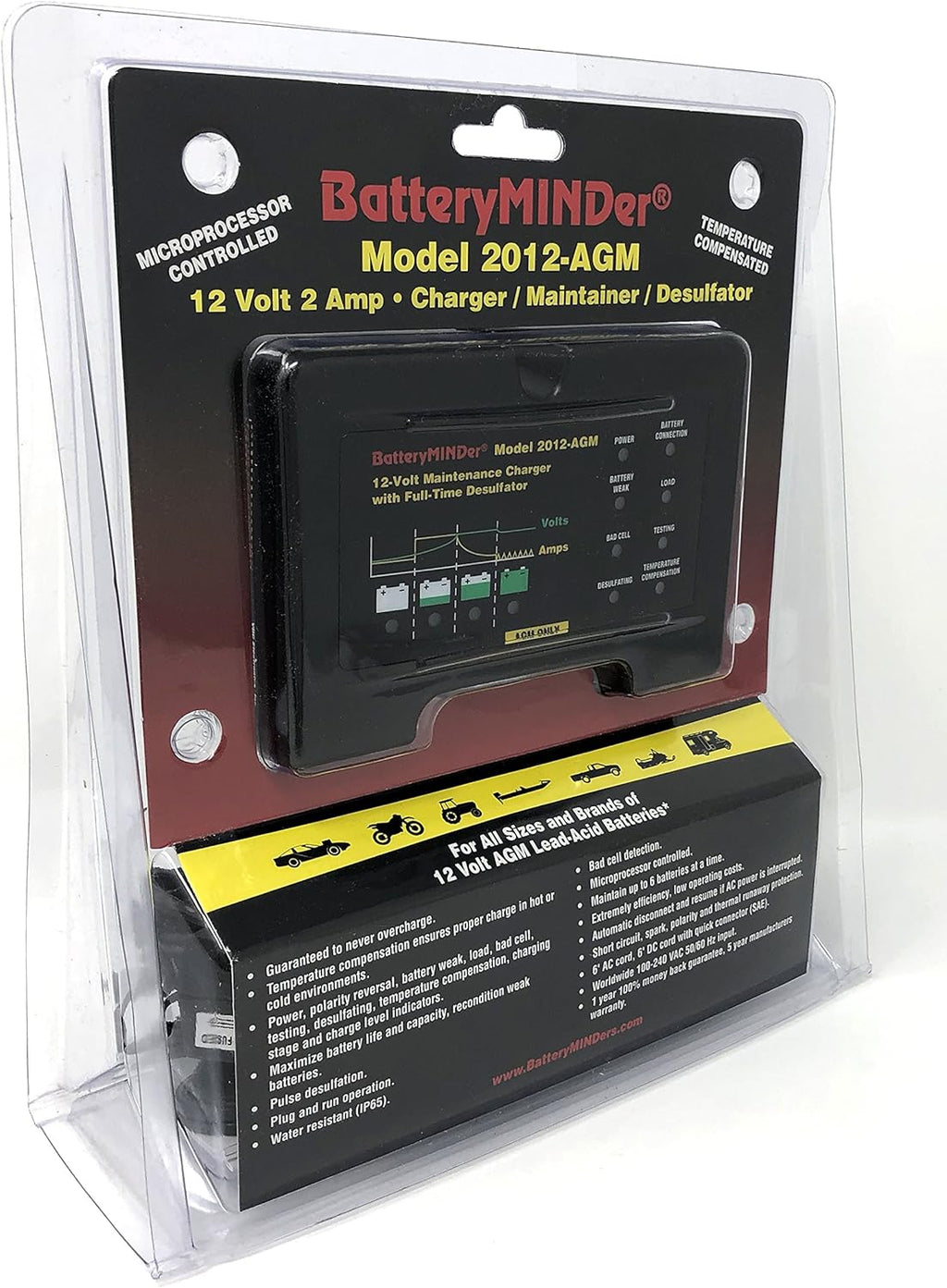 12 Volt 2 Amp AGM Battery Charger Maintainer Desulfator L42088