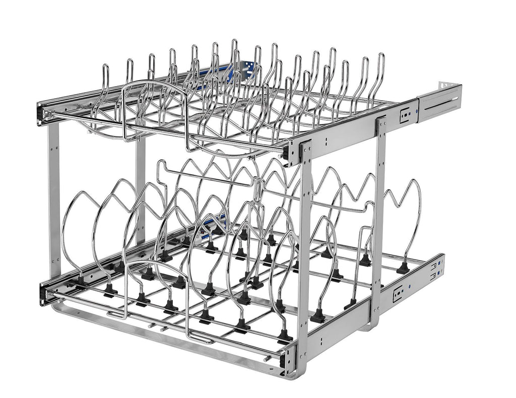 20.75-in W x 18-in H 2-Tier Pull Out Metal Soft Close Baskets in Chrome L3999