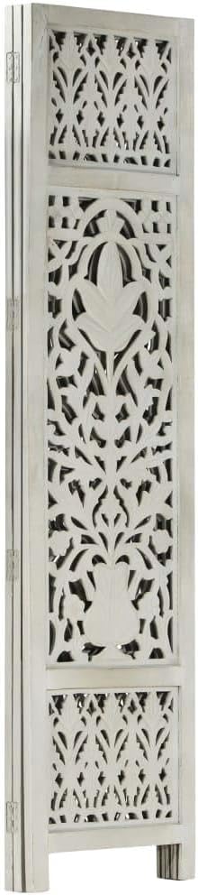 Gray 3-Panel Solid Wood Room Divider G72712