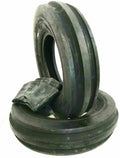 Two New 650-16 Front Tri Rib 6ply Tractor Tires with Tubes E327