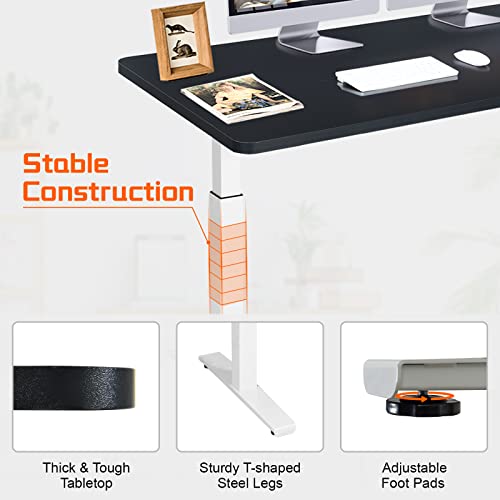 55" x 28" Height Adjustable Electric Standing Desk with Solid One-Piece Desktop L483461