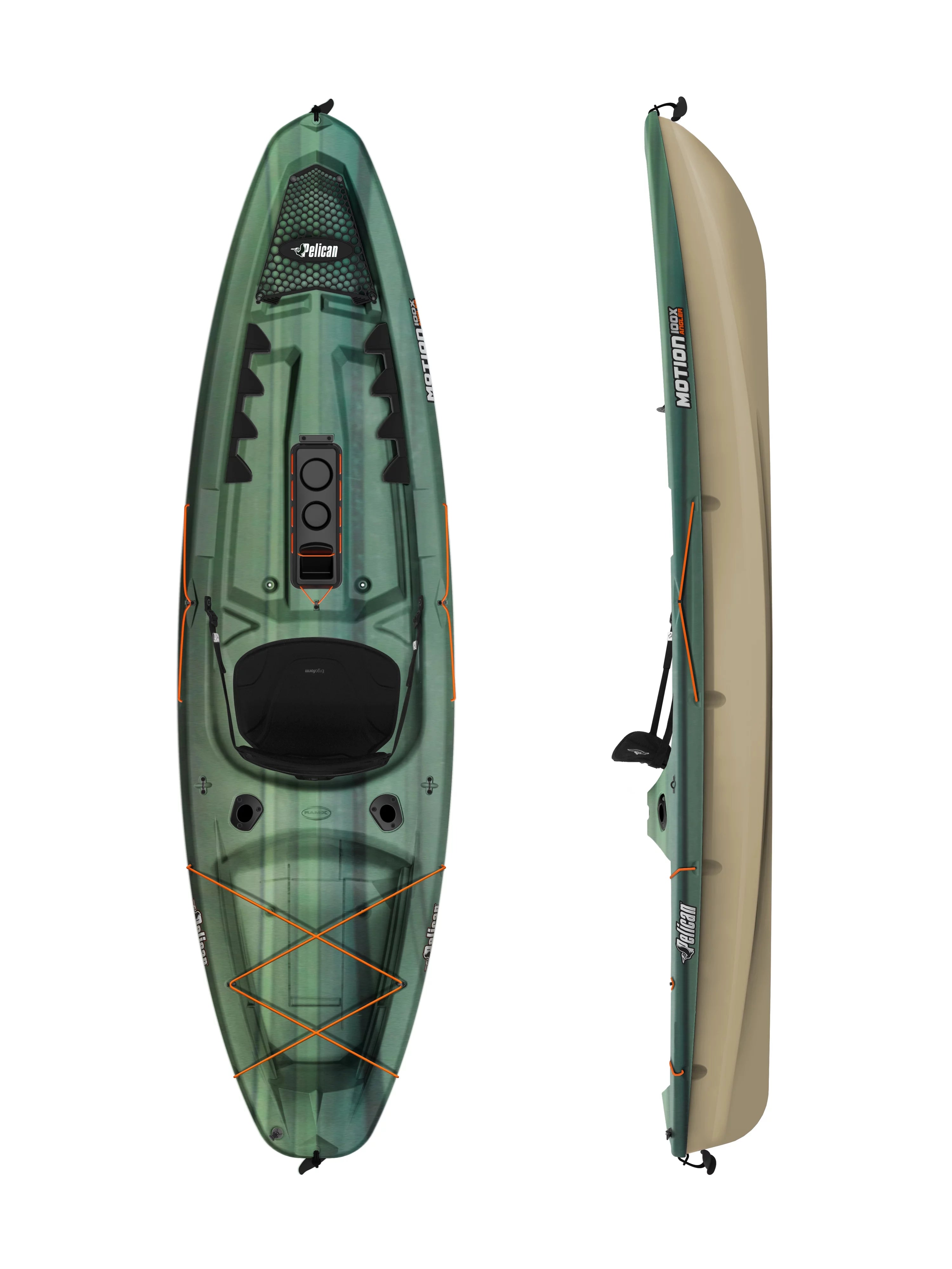 Sit-on-Top Angler Fishing Kayak 10 ft Fade Black Green G979
