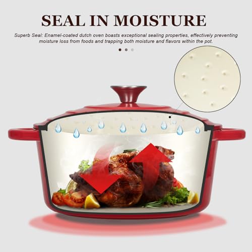 5.5QT Enameled Cast Iron Dutch Oven with Lid C209452