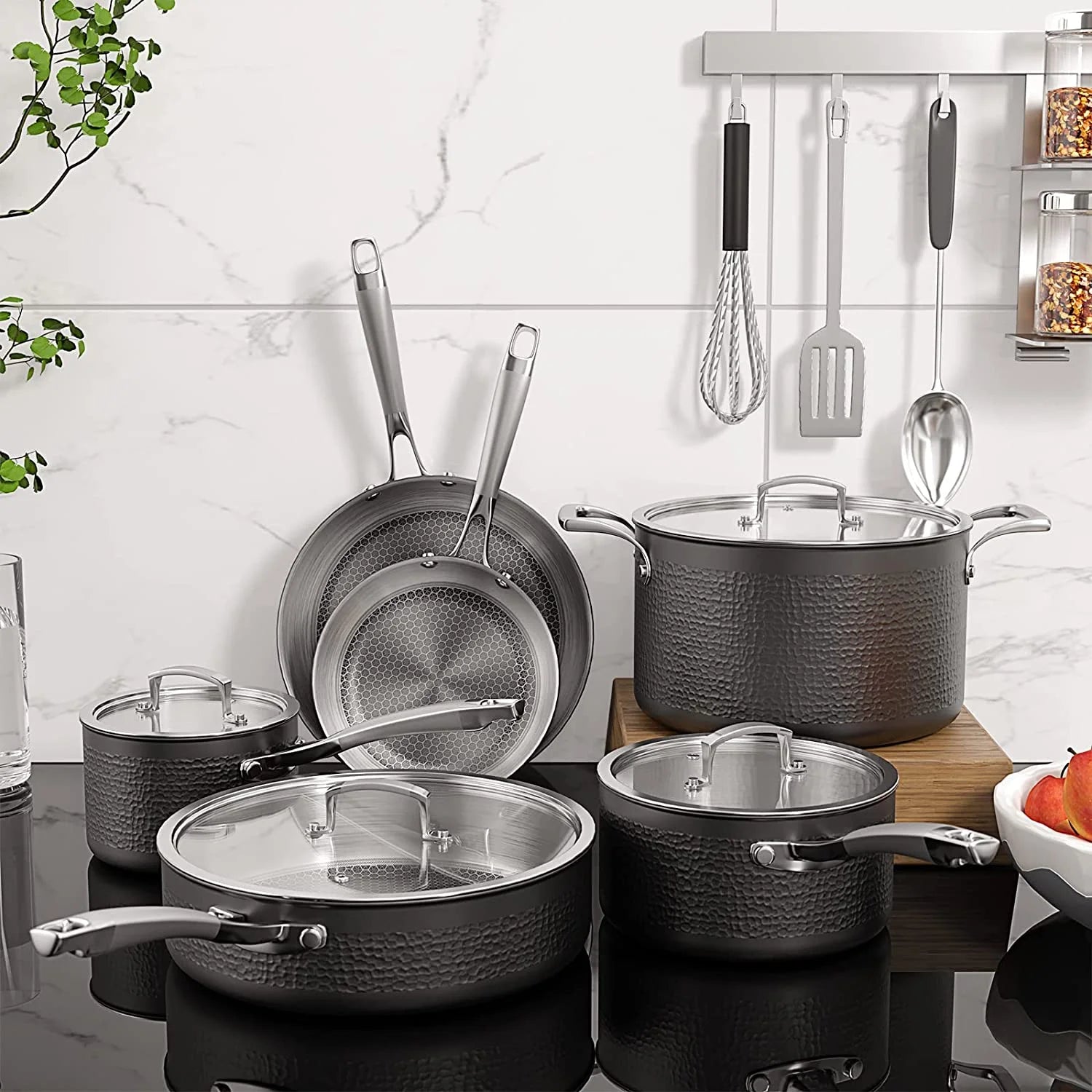 7-Piece Tri-Ply Stainless Steel Cookware Set H109537