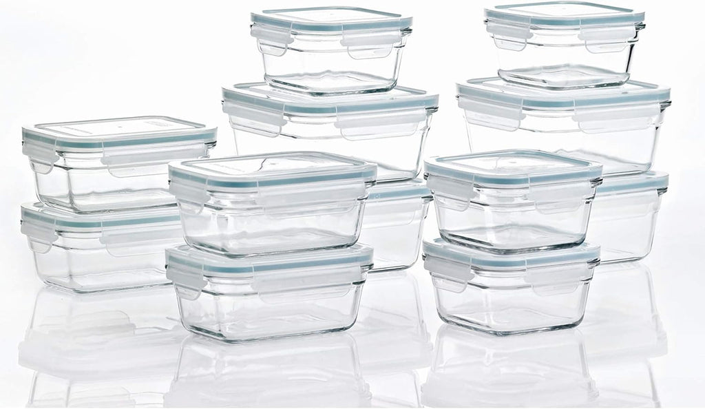 24 Piece Oven Microwave Safe Glass Food Storage Containers Set with Lids K472