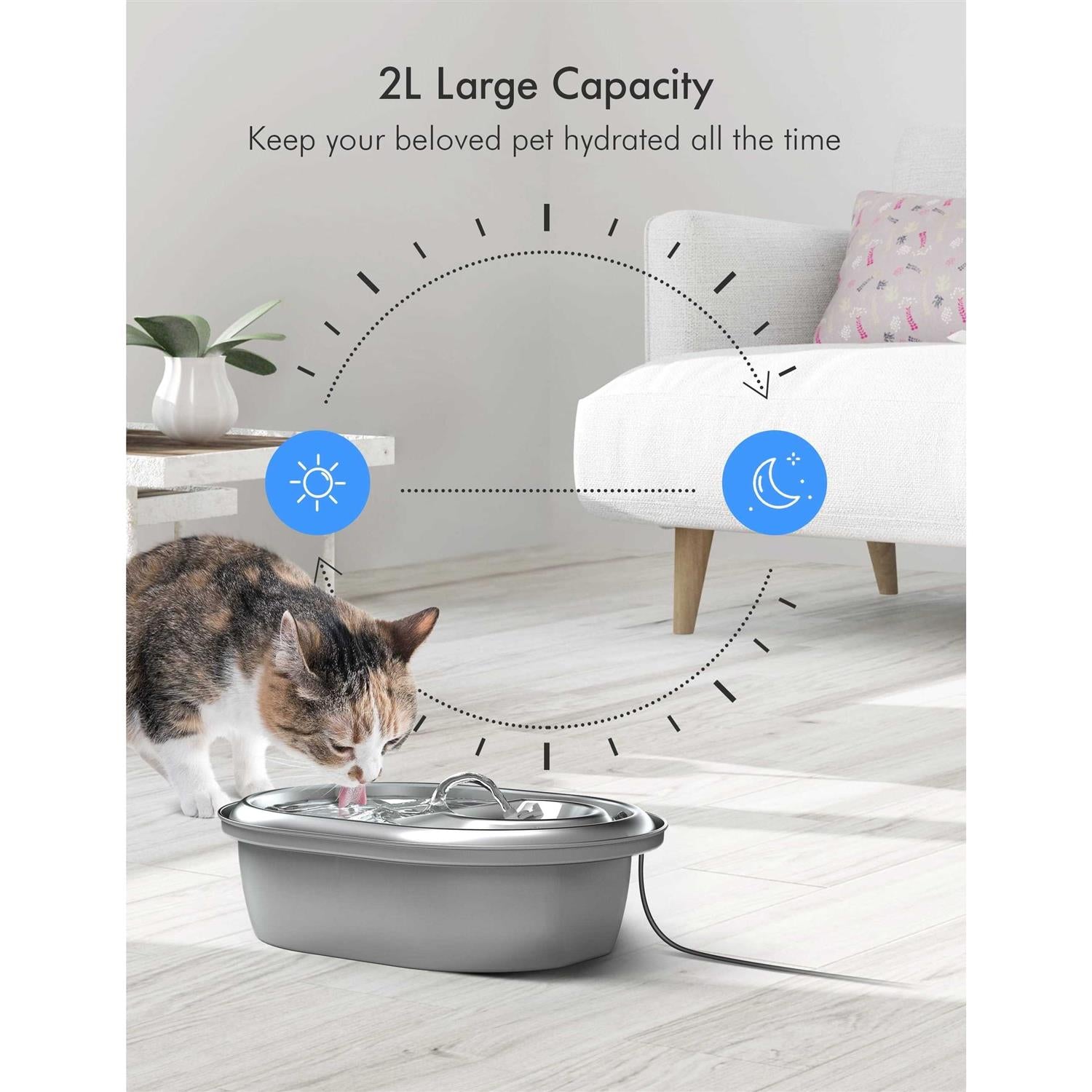 Cat Water Fountain Stainless Steel U395025