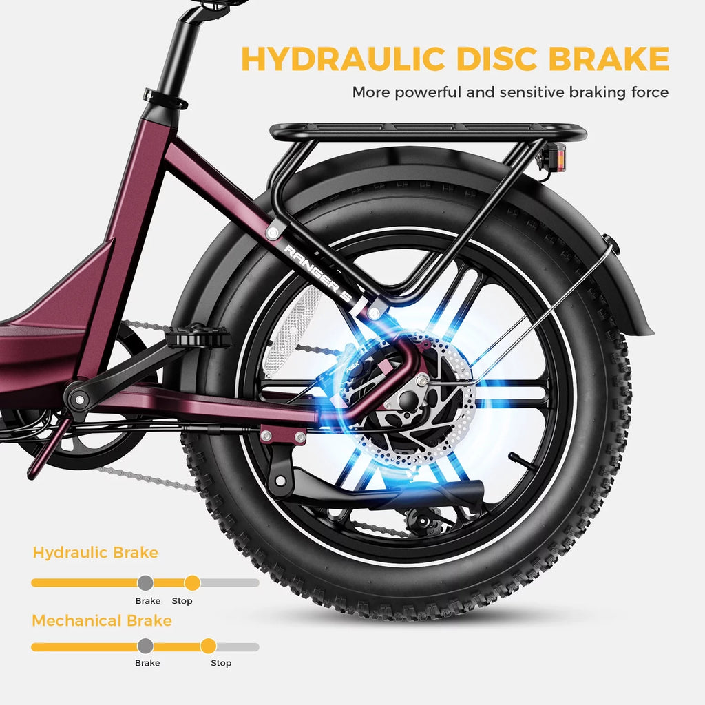 Electric Bike with 48V 14.4AH Removable Battery, 20" x 4.0 Fat Tire M146