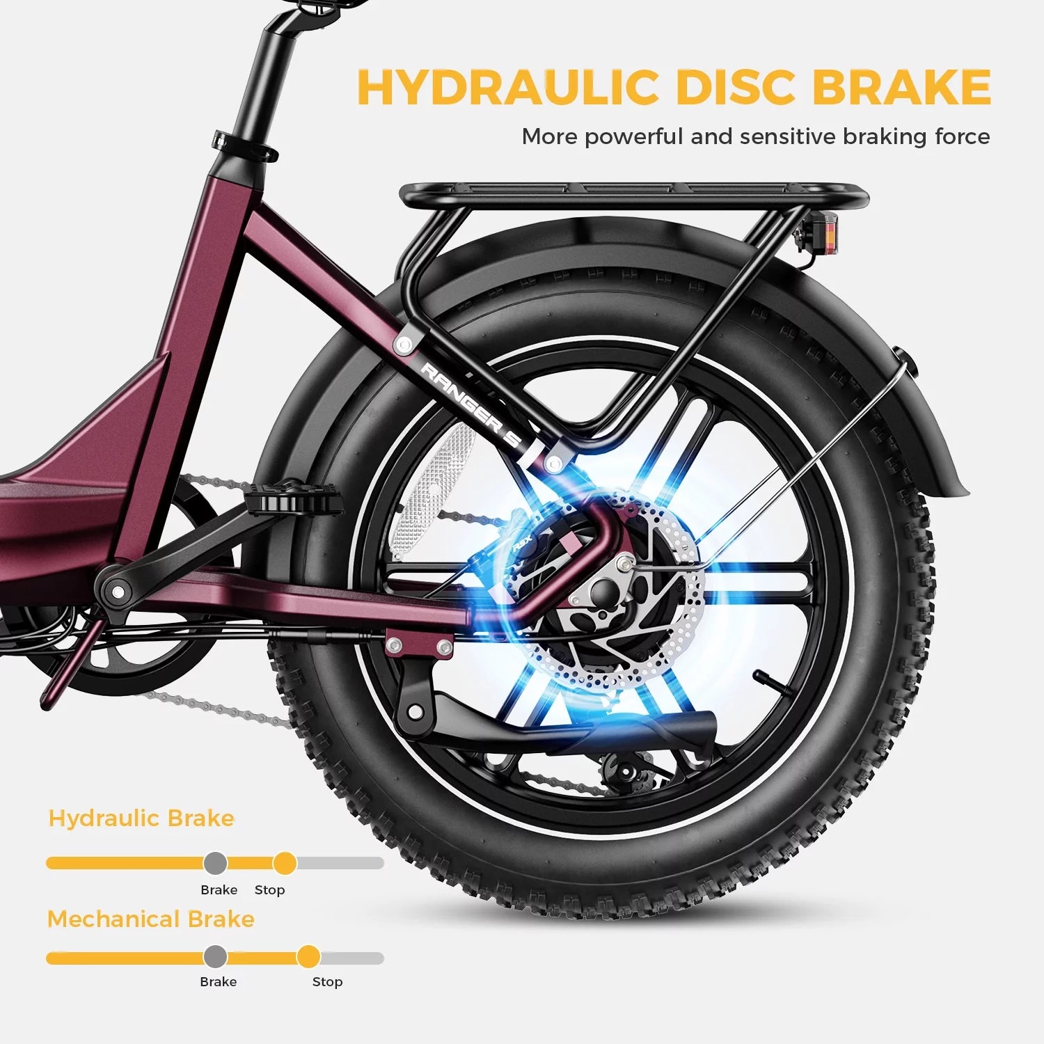Electric Bike with 48V 14.4AH Removable Battery, 20" x 4.0 Fat Tire M146