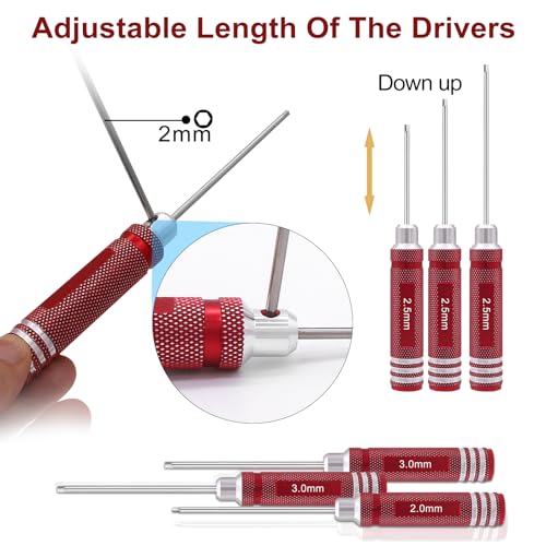 19 Pcs RC Car Tool Kit Hex Screwdriver Set Nut Drivers Phillips Screwdrivers Plier Wrench Body Reamer Black K701