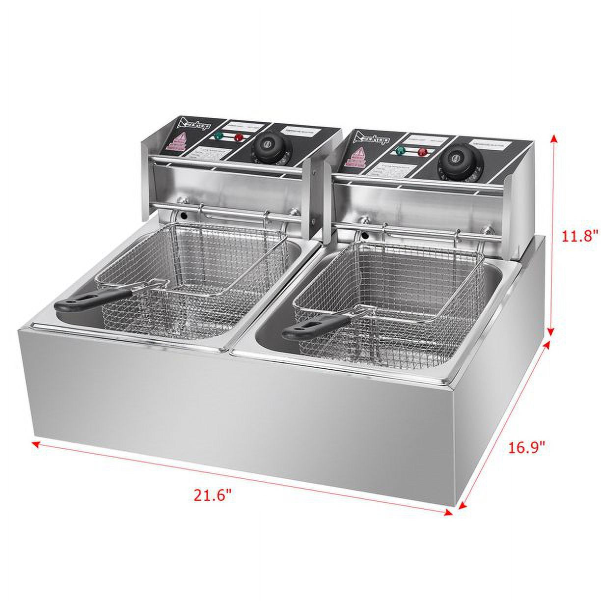 12.7QT 12L 5000W Dual Tank Stainless Steel Electric Deep Fryer G105