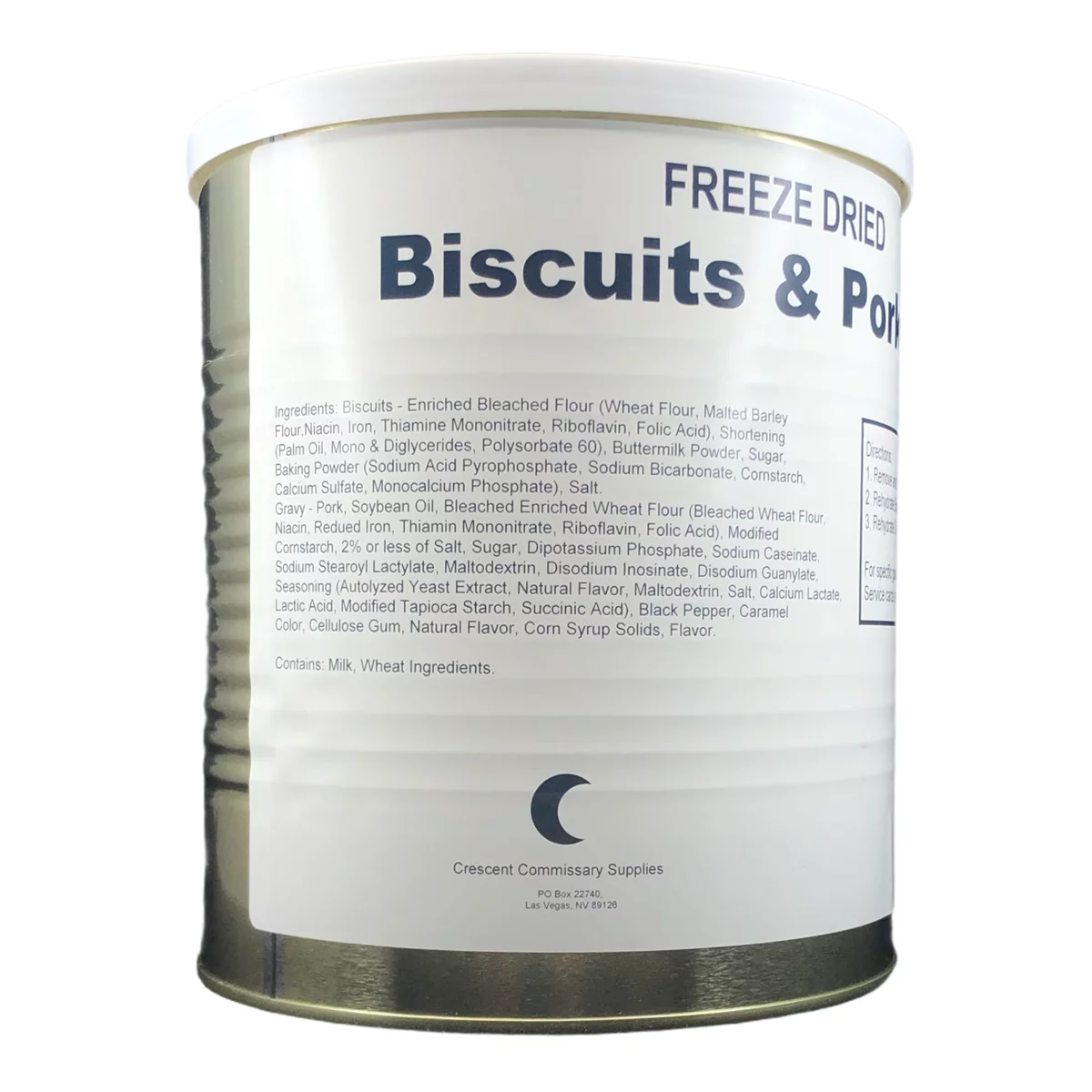 Freeze Dried Biscuits and Gravy #10 18 oz 8 Servings 1 Can L708775