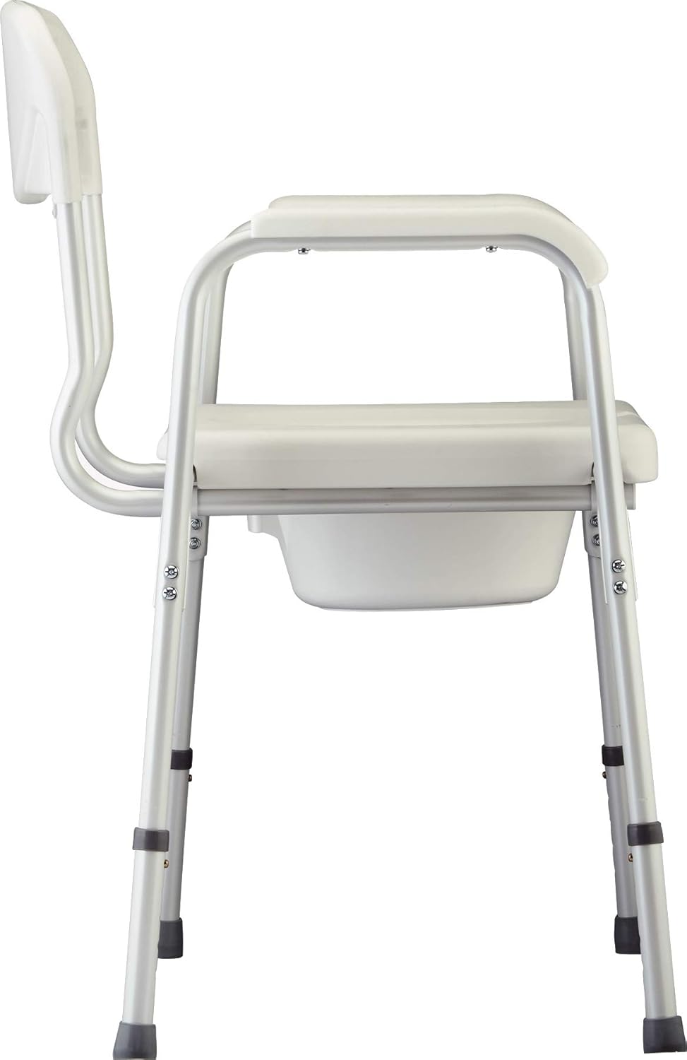 Heavy Duty Bedside Commode, Extra Wide Seat, White A5981