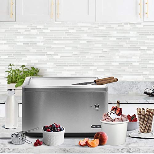 0.5-Quart Stainless Steel Rolled Ice Cream Maker with Compressor P2666