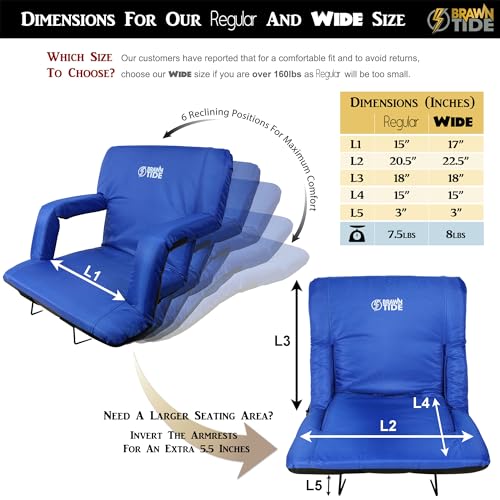 Stadium Seat with Back Support, Thick Padding, 2 Steel Bleacher Hooks, 4 Pockets, 2 Cup Holders Z83437