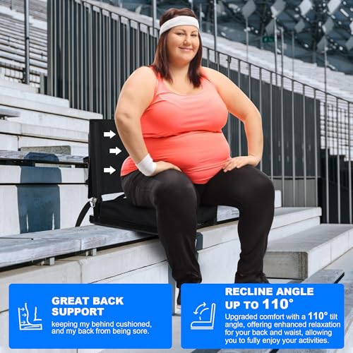 Wide Padded Bleacher Chair with Back Support X9813