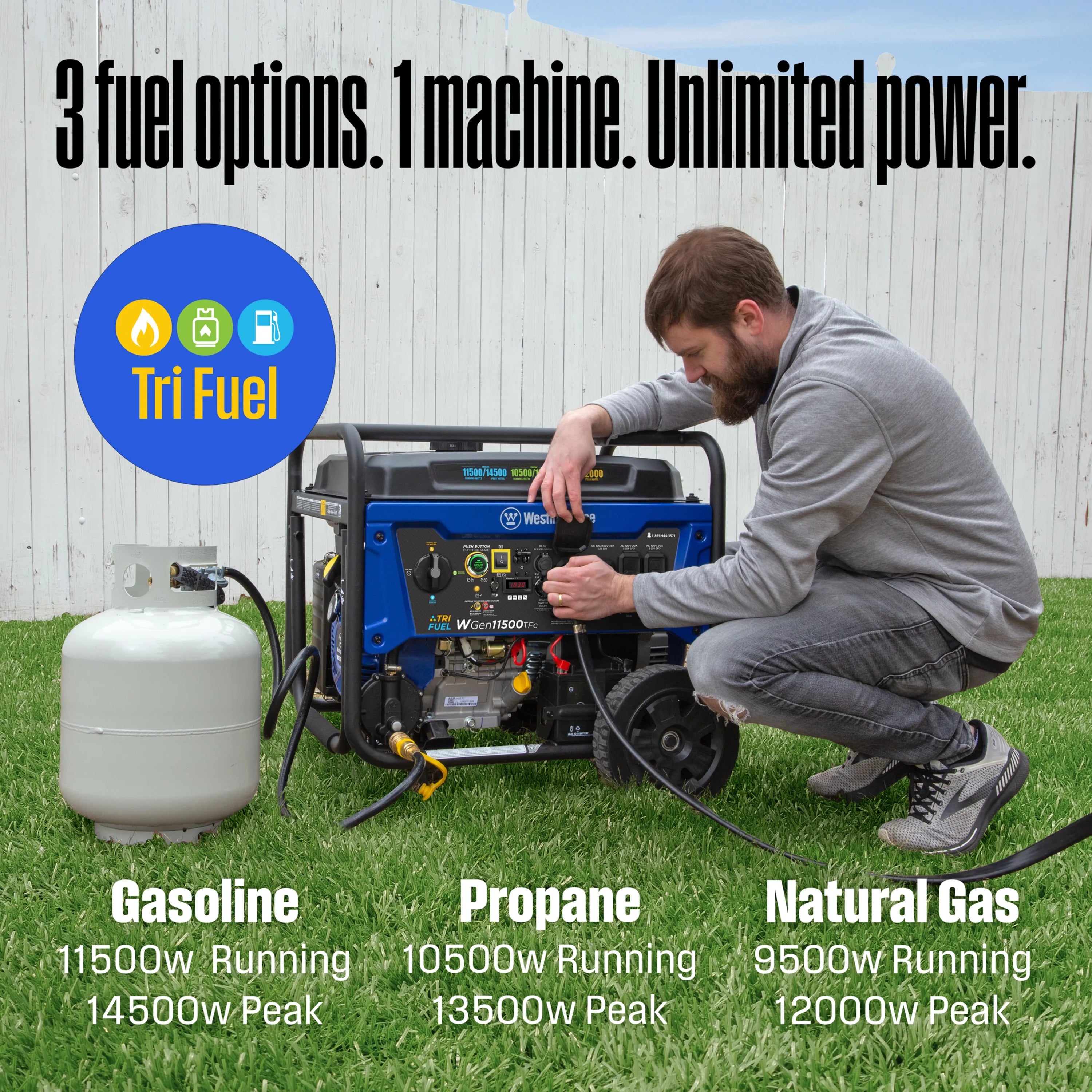 14,500 Watt Tri-Fuel Portable Generator X518