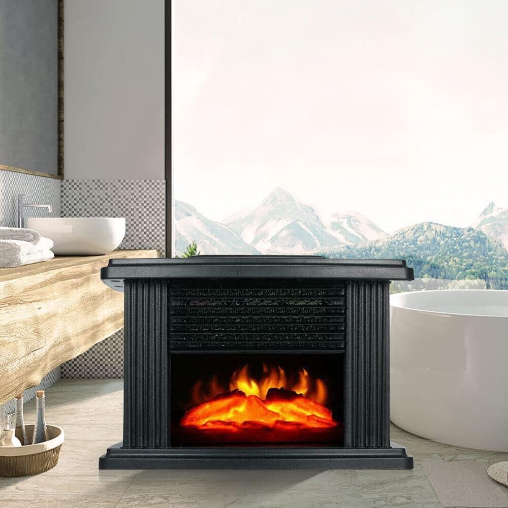 Freestanding Electric Fireplace Stove with Realistic Flame Effect, 1000W X9394