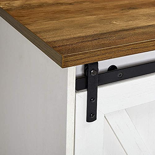 Fireplace TV Stand with Sliding Barn Door C55571