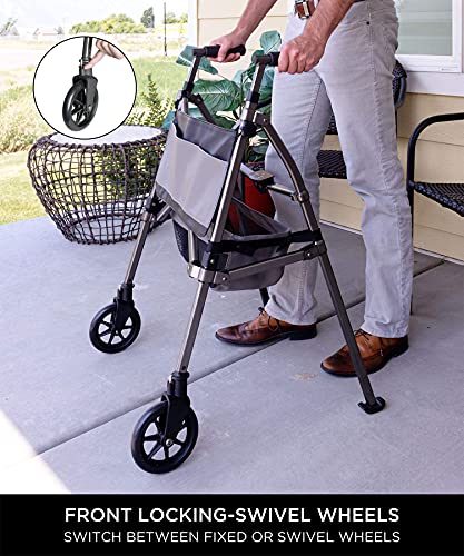 Lightweight Folding Rolling Walker with Swivel Wheels Z771