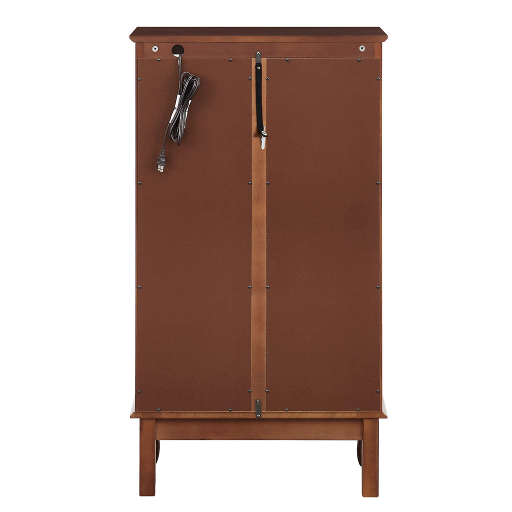 Walnut 3 Shelf Tempered Glass Curio Cabinet M660