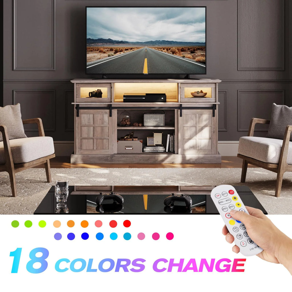 Gray TV Stand with Storage Cabinet Y88849