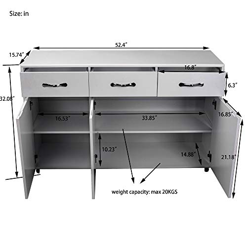 3 Drawer 3 Door Wood Sideboard B182420