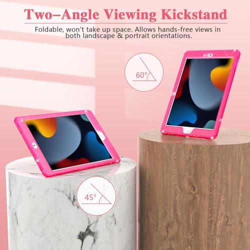 Glitter Hot Pink Slim Case for iPad 9.7 inch with Screen Protector J19394