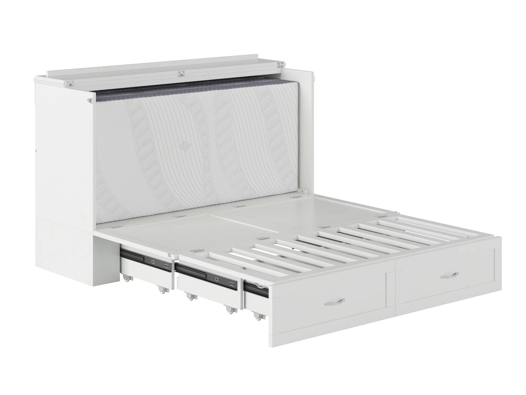 Queen White Murphy Bed Chest L934