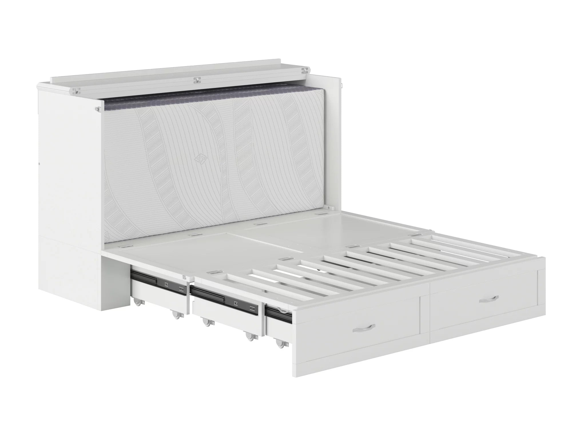 Queen White Murphy Bed Chest L934