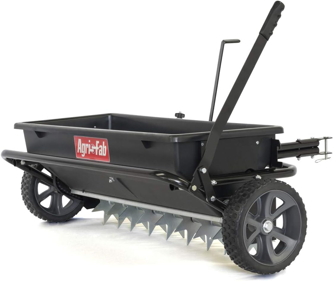 100 lb. Tow Spiker Seeder Spreader, Black F6764
