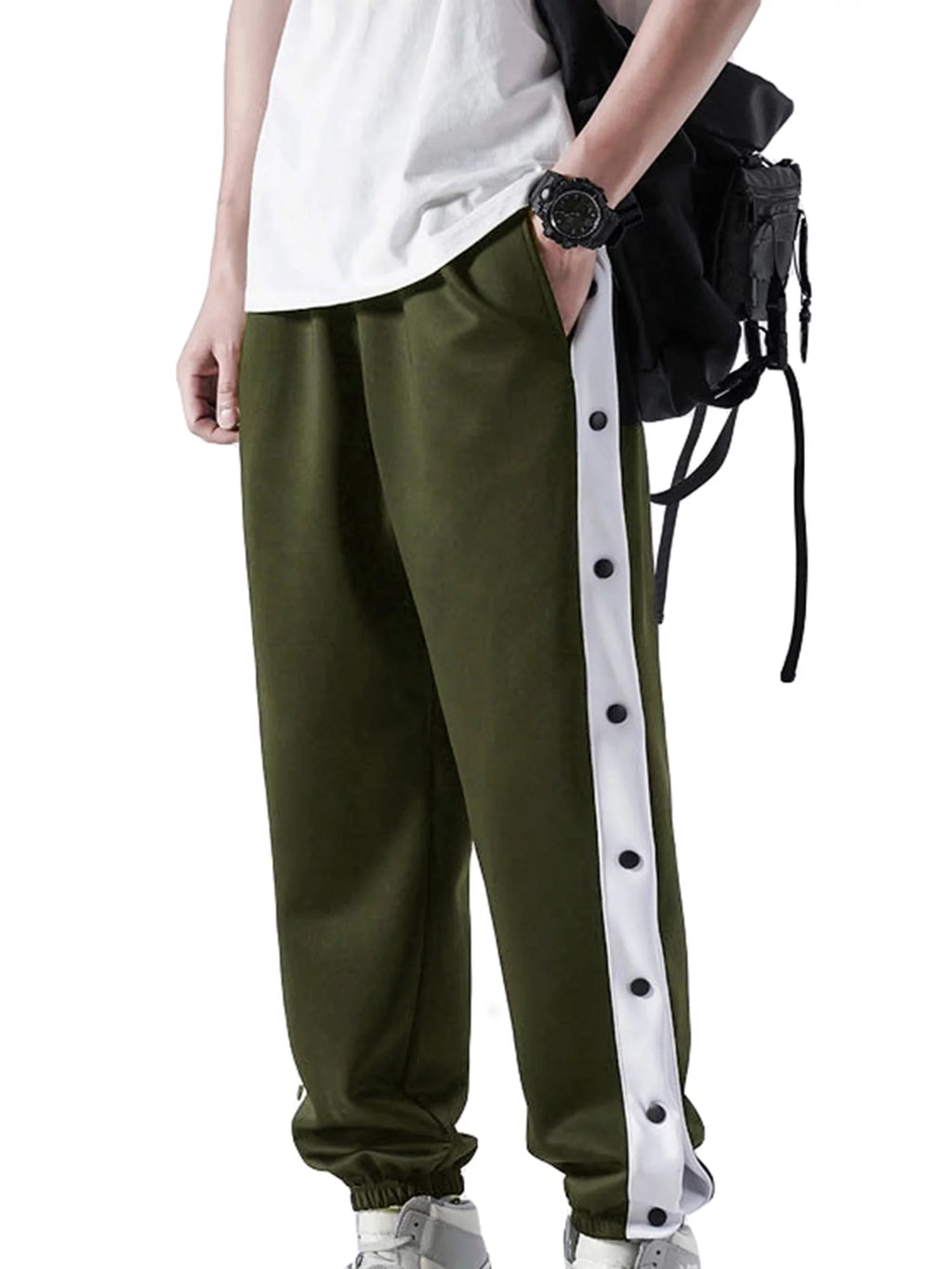 Men Tear Away Pants Quick Dry Loose Fit Basketball Pants Z747