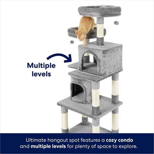 61-in Faux Fur Cat Tree Condo N3929