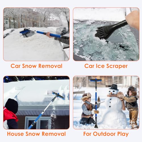 47.2" Ice Scraper with Extendable Snow Brush and Foam Grip J28763