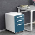 White/Blue 3-Drawer Mobile Vertical Filing Cabinet Z603