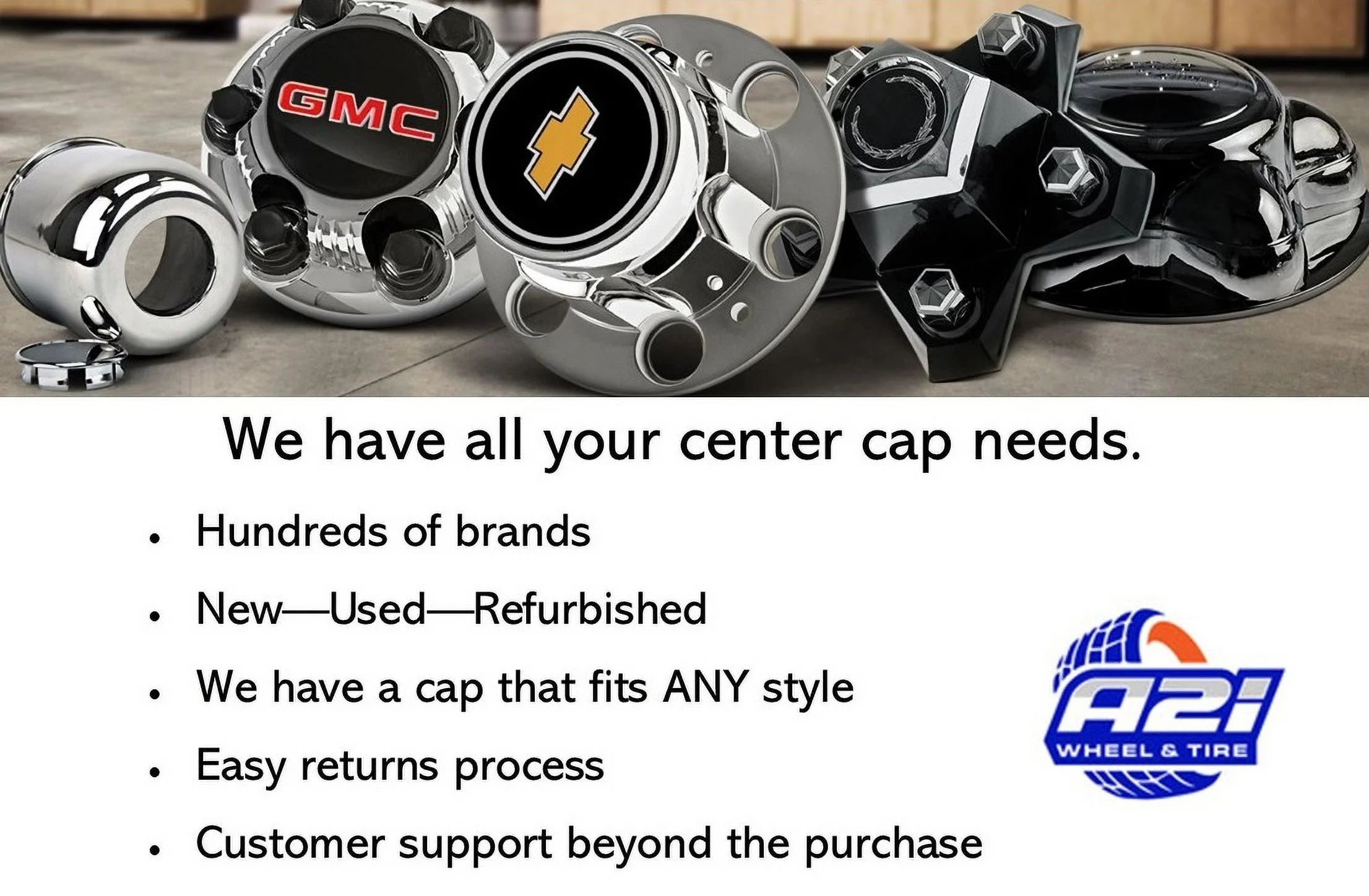 Chrome Bolt On 5 Lug Center Cap G742089