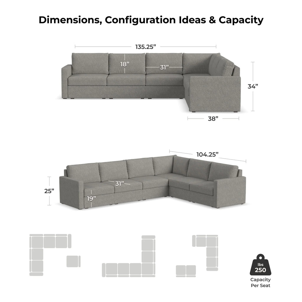 Gray Fabric Sectional W779