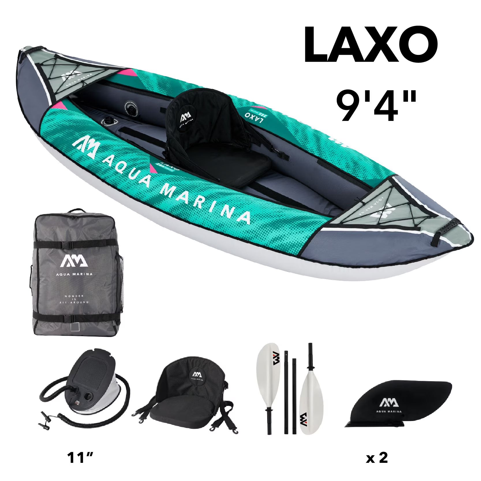 1 Person Inflatable Kayak Package with Carry Bag, Paddle, Fin, Pump & Safety Harness H86991