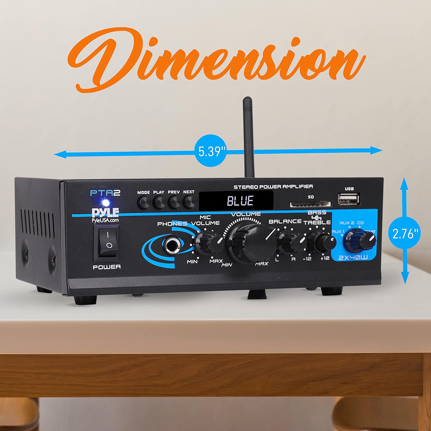 2X40W Bluetooth Dual Channel Stereo Amplifier U69142