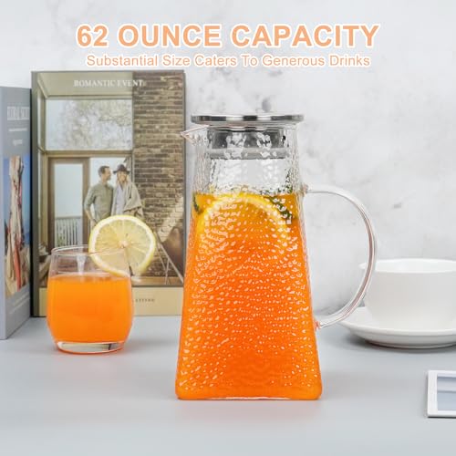 105OZ Borosilicate Glass Pitcher with Lid K2621