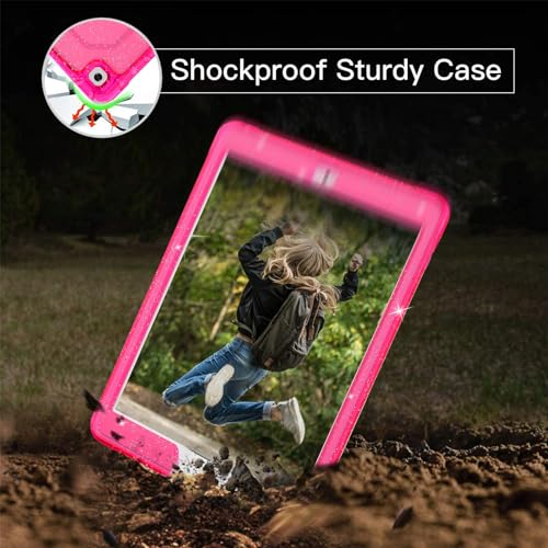 Glitter Hot Pink Slim Case for iPad 9.7 inch with Screen Protector J19394