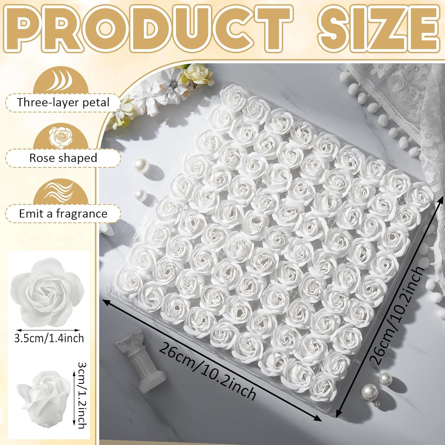 162 Pcs Rose Flower Soap P13174