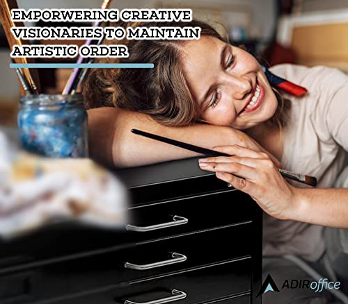 Black 5-Drawer Flat File Cabinet P73141