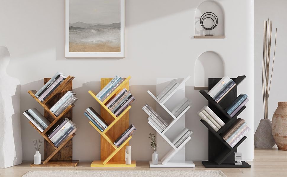 4 Tier Natural Wood Bookshelf B695647