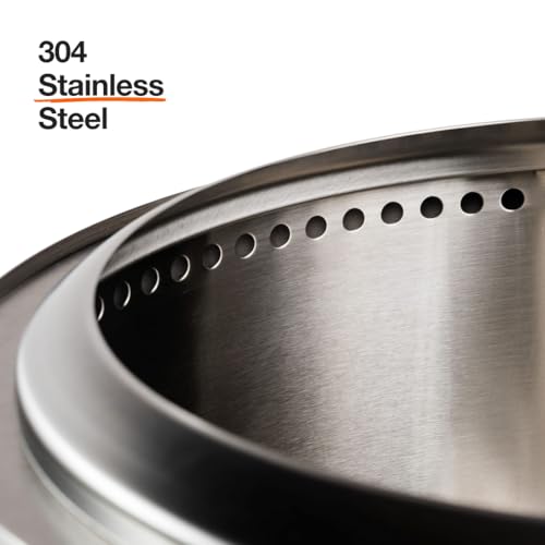Bronze 19.5 Inch Stainless Steel Smokeless Fire Pit with Stand and Removable Ash Pan H644525
